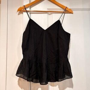 J.Crew Silk Cotton Peplum Dark Fairy Cami Tank Top Women 2 Flowy Resort Romantic